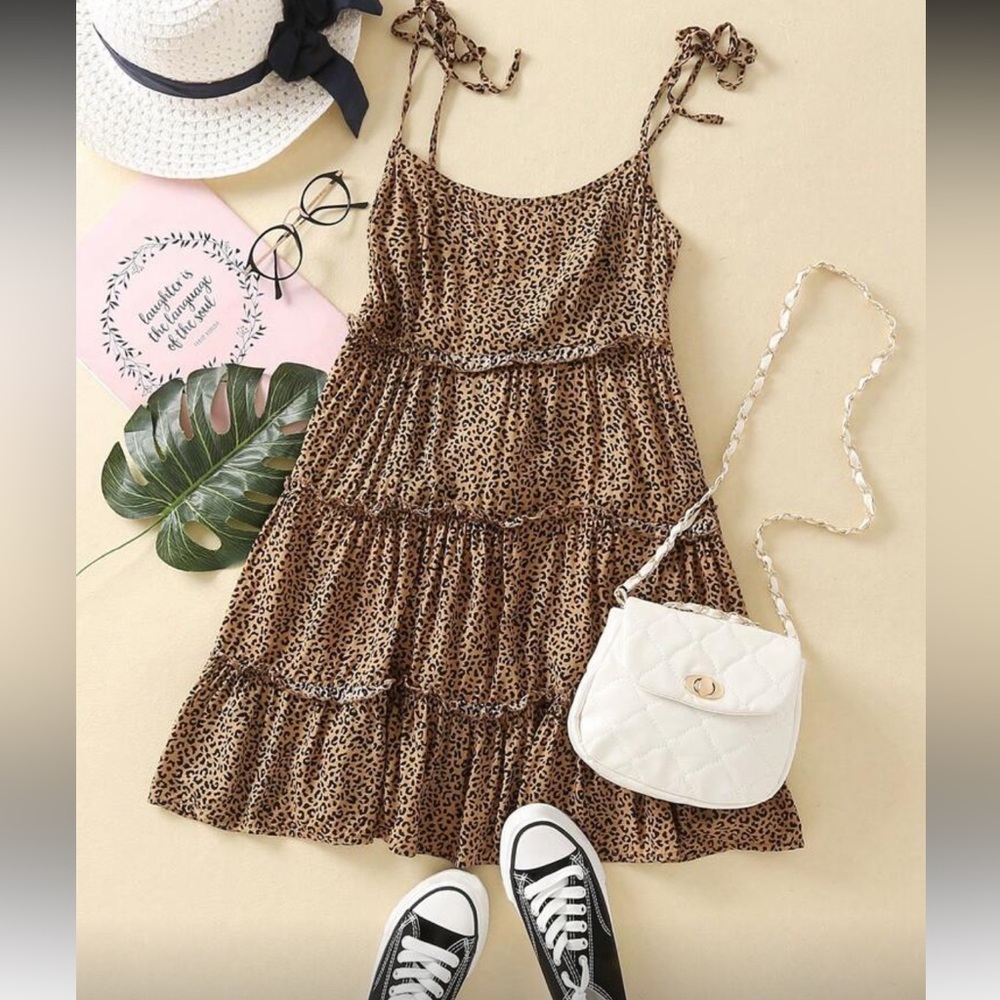 Leopard Print Tiered Dress